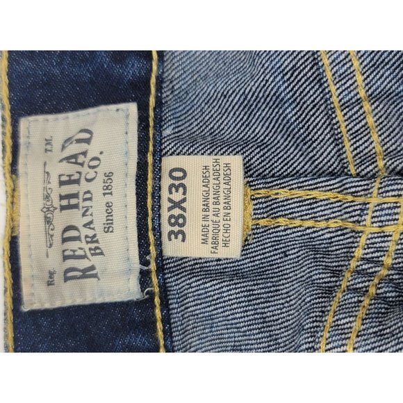 Red Head Brand Co. Denim Blue Jeans Size‎ 38X30 Relaxed Fit Straight Leg - Picture 6 of 8